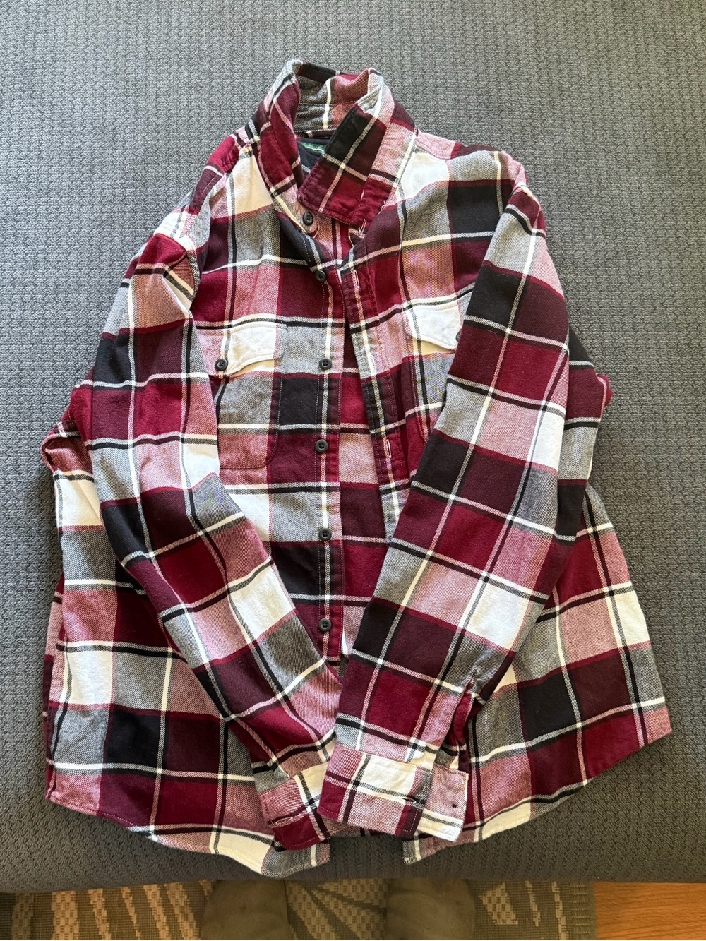 Men's Garnet and Black Plaid Button-Up Shirt